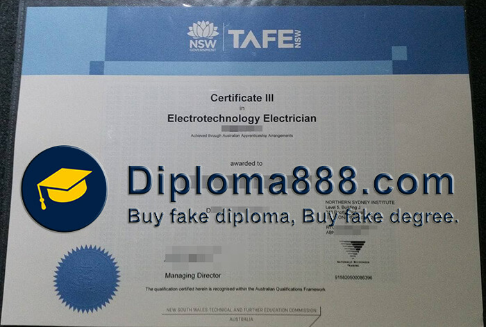 buy fake TAFE NSW certificate