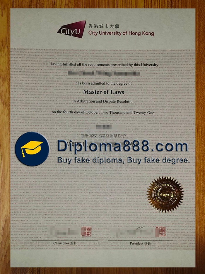 buy fake City University of Hong Kong degree