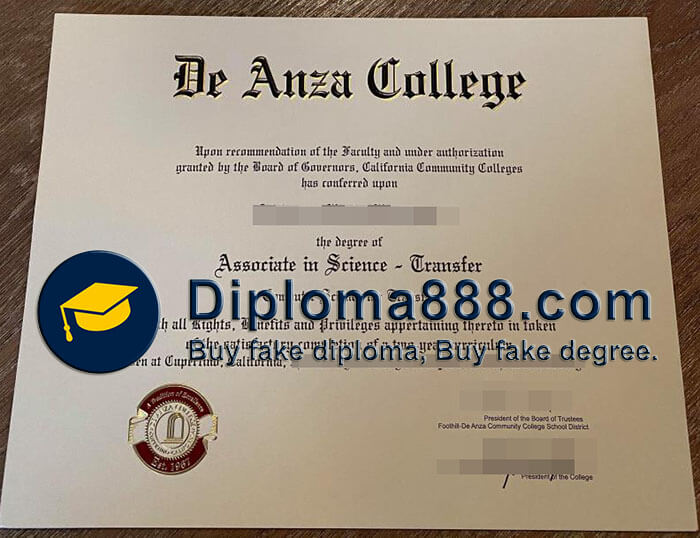 buy fake De Anza College degree