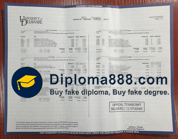 make University Delaware transcript online