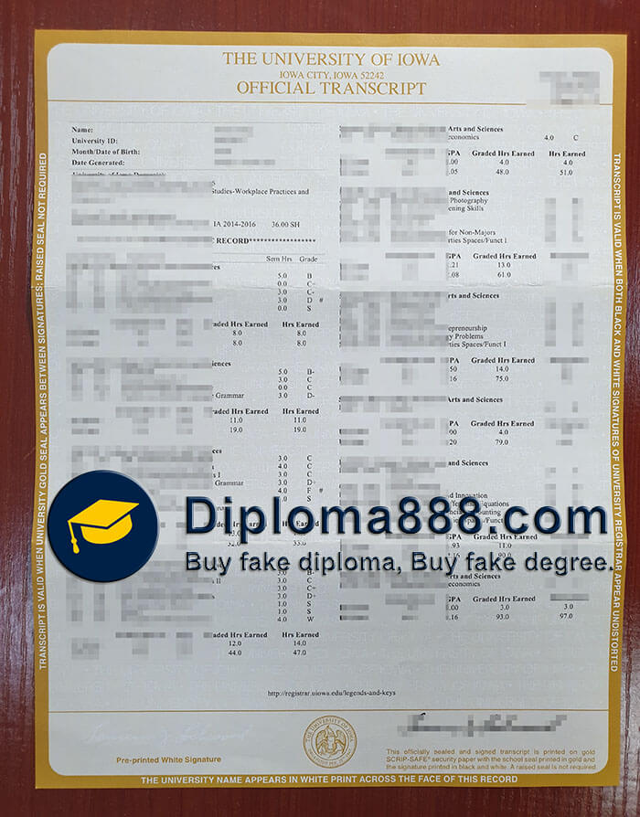 buy fake University of Iowa degree