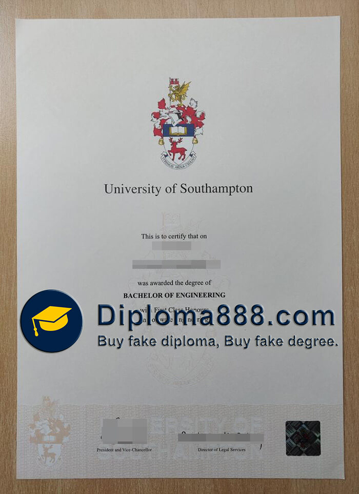 Order the latest version of the degree from the University of Southampton
