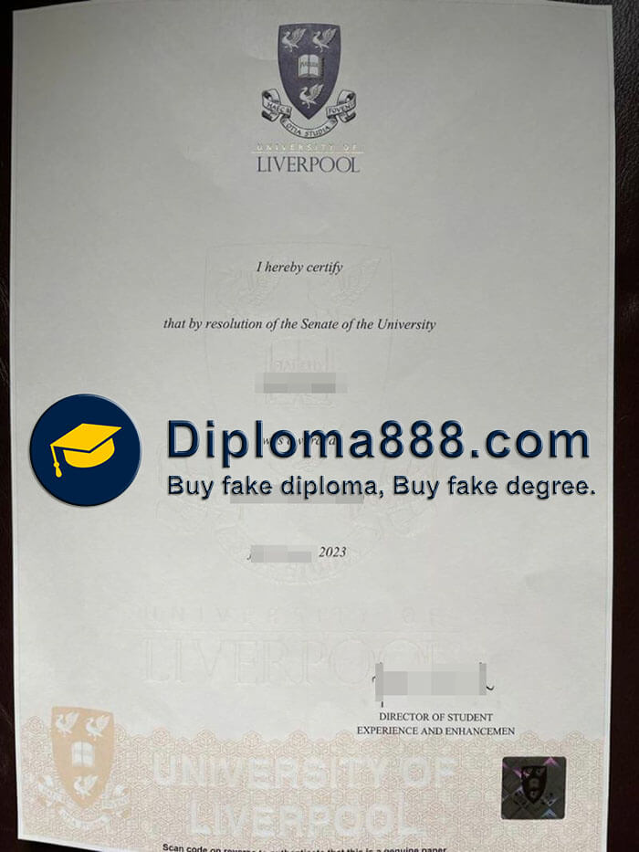 Buy Fake University of Liverpool Degree Latest Edition