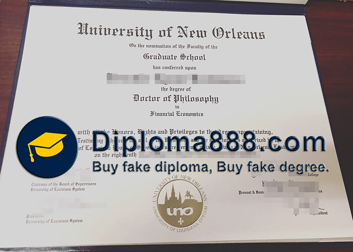 fake University of New Orleans degree