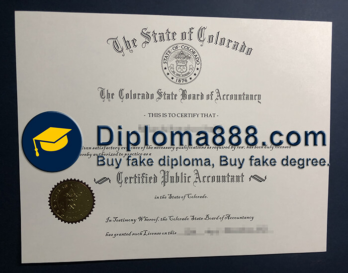 buy fake State of Colorado CPA Licensing online