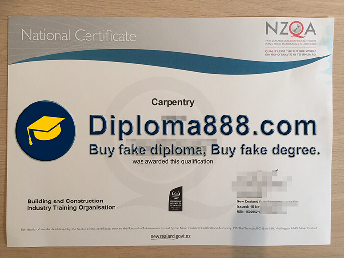 New Zealand Qualifications Authority certificate