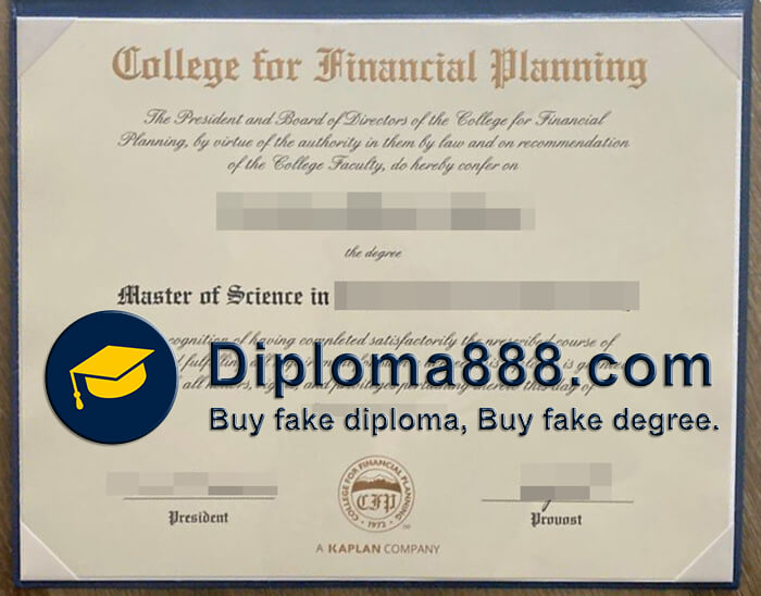 College for Financial Planning degree