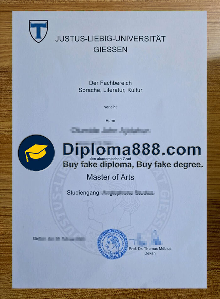 Justus Liebig University Giessen certificate