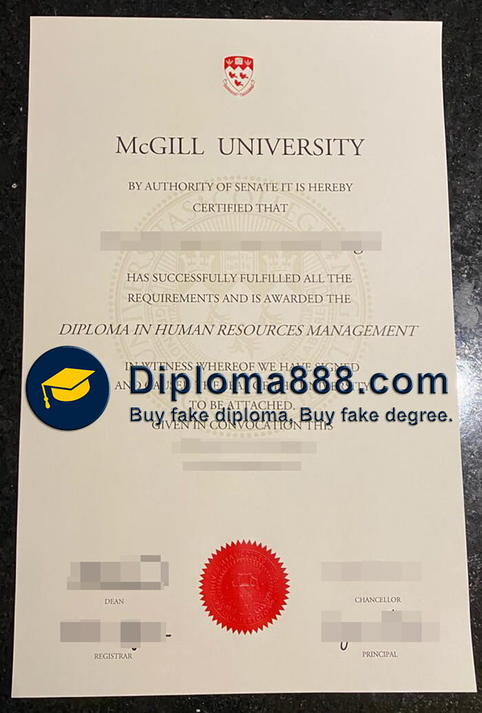 McGill University diploma