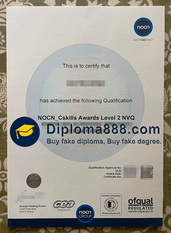 NOCN Cskills Awards Level 2 NVQ certificate