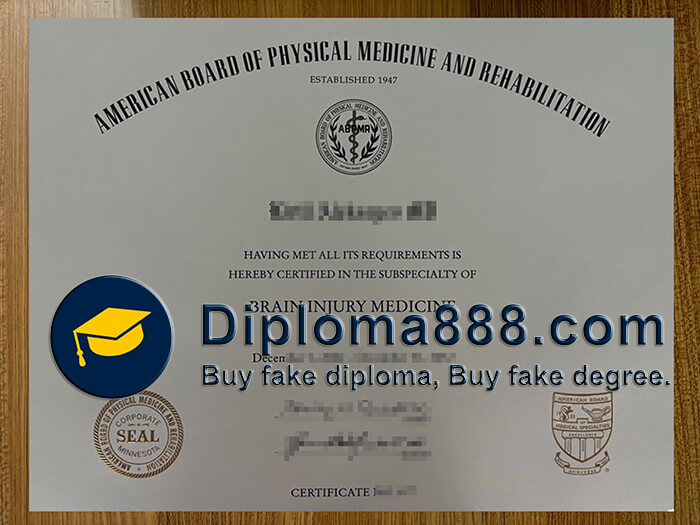 American Board of Physical Medicine and Rehabilitation certificate