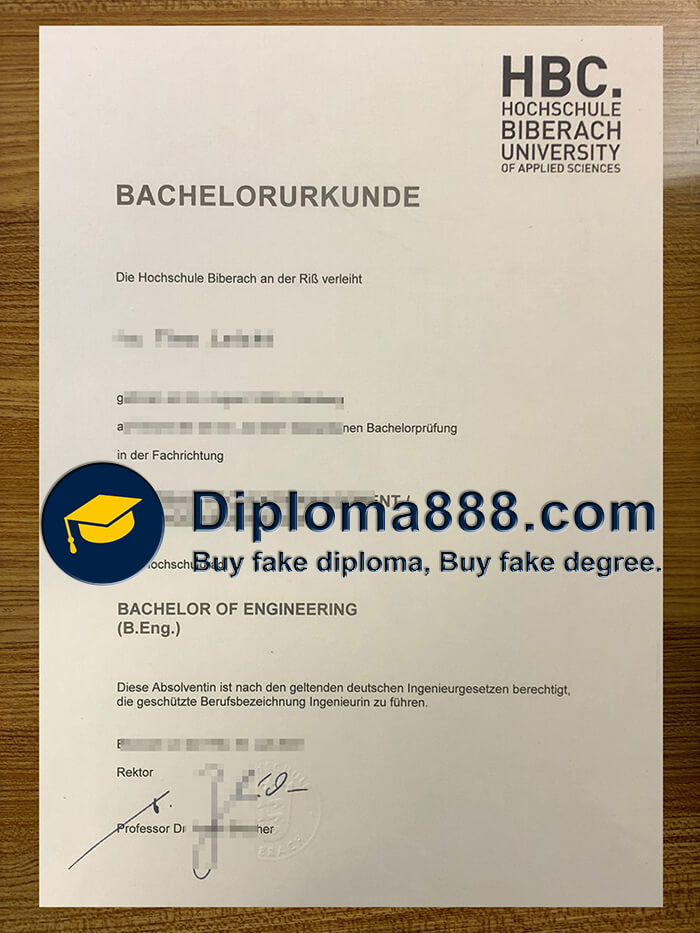 Hochschule Biberach Urkunde