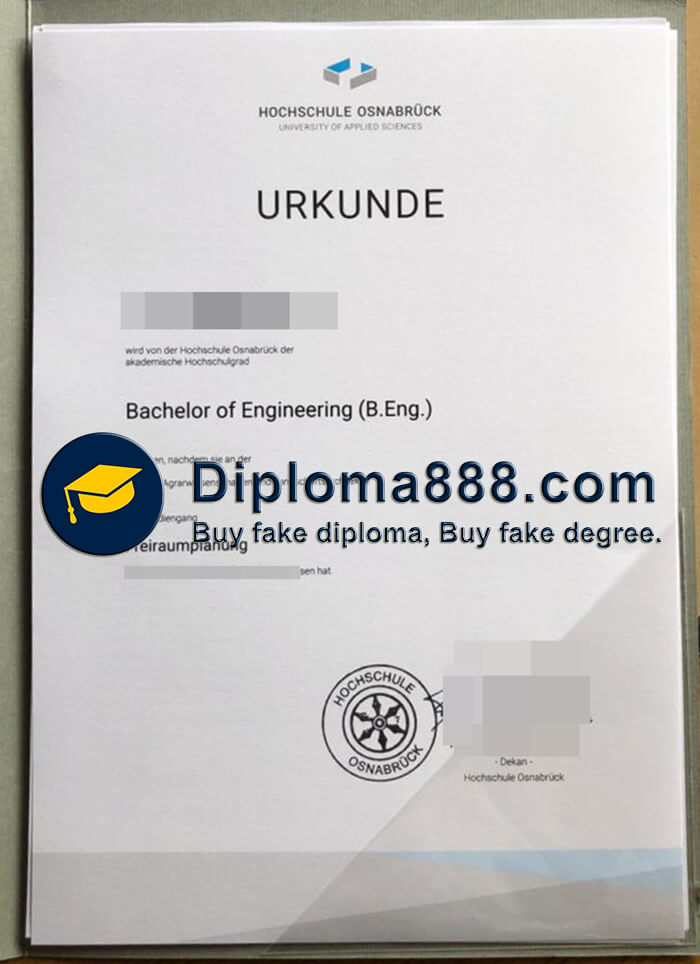 Osnabrück University of Applied Sciences certificate