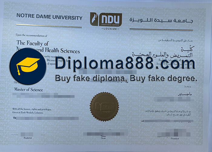 Notre Dame University Louaize diploma