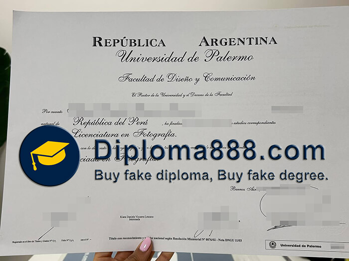 Universidad de Palermo diploma