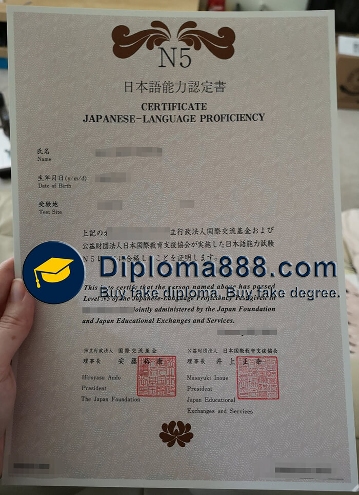 Certificate Japanese Language Proficiency