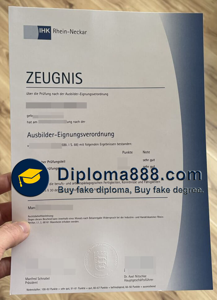 IHK Rhein Neckar diploma