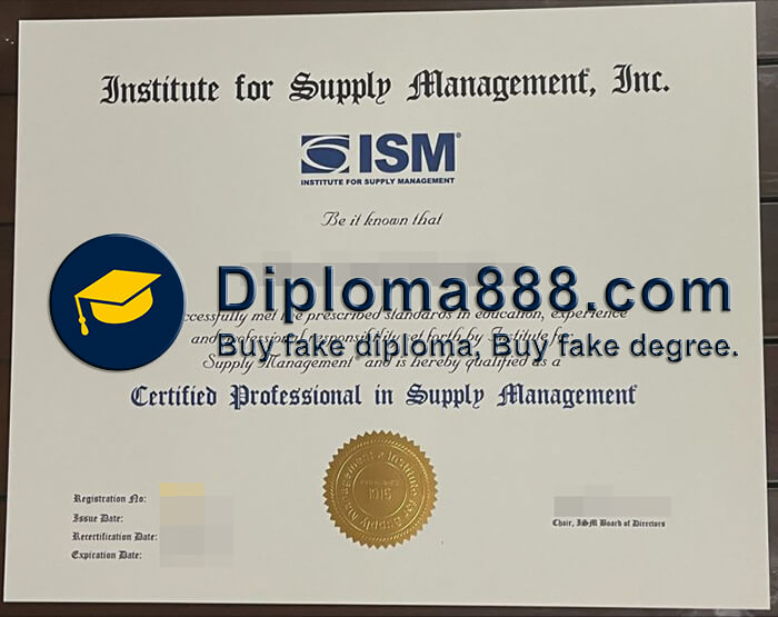 Institute for Supply Management certificate