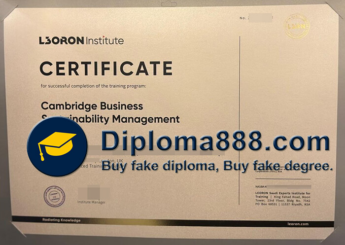 LEORON Institute diploma