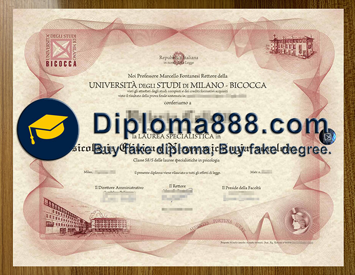 Università degli Studi di Milano Bicocca diploma